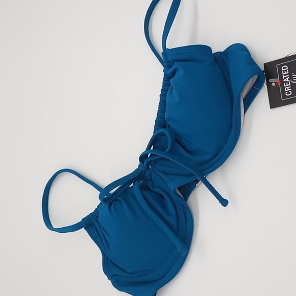 Salt + Cove Solid Underwire Bralette Bikini Swim Top Teal Blue XS
